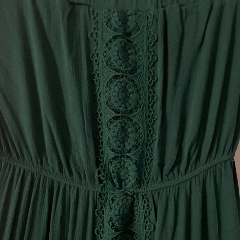 Gorgeous green strapless floor length dress